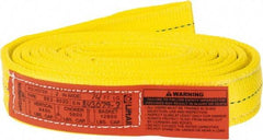 Lift-All - 14' Long x 2" Wide, 6,400 Lb Vertical Capacity, 2 Ply, Polyester Web Sling - 5,000 Lb Choker Capacity, Yellow - Caliber Tooling