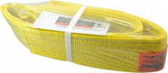 Lift-All - 4' Long x 3" Wide, 8,600 Lb Vertical Capacity, 2 Ply, Polyester Web Sling - 6,900 Lb Choker Capacity, Yellow - Caliber Tooling