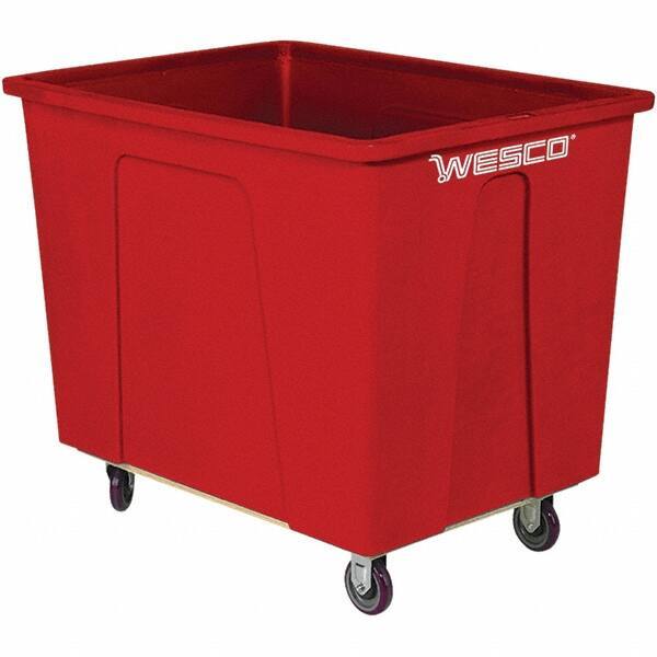 Wesco Industrial Products - 450 Lb Load Capacity, 8 Bushels, Plastic Box Truck - 24" Wide x 35" Long x 29-3/4" High, Red - Caliber Tooling