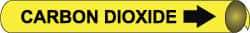 NMC - Pipe Marker with Carbon Dioxide Legend and Arrow Graphic - 10 to 10" Pipe Outside Diam, Black on Yellow - Caliber Tooling