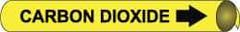 NMC - Pipe Marker with Carbon Dioxide Legend and Arrow Graphic - 10 to 10" Pipe Outside Diam, Black on Yellow - Caliber Tooling