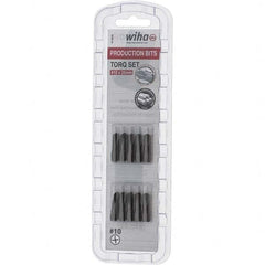 Wiha - 1/4" Drive, #10 Torq-Set Screwdriver Bit - 1" OAL - Caliber Tooling