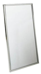 Bradley - 18 Inch Wide x 36 Inch High, Theft Resistant Rectangular Glass Washroom Mirror - Stainless Steel Frame - Caliber Tooling