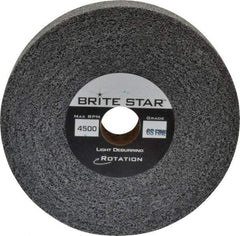 Brite Star - 6" Diam, 1" Face Width, 1" Center Hole, Fine Grade, Silicon Carbide Deburring Wheel - Convolute, Soft Density 7 Grade, 6,000 RPM - Caliber Tooling