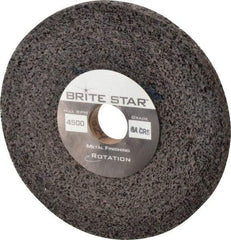 Brite Star - 6" Diam, 1/2" Face Width, 1" Center Hole, Coarse Grade, Aluminum Oxide Deburring Wheel - Convolute, Soft Density 6 Grade, 6,000 RPM - Caliber Tooling