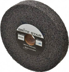 Brite Star - 6" Diam, 1" Face Width, 1" Center Hole, Medium Grade, Aluminum Oxide Deburring Wheel - Convolute, Soft Density 5 Grade, 6,000 RPM - Caliber Tooling