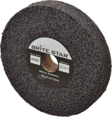 Brite Star - 6" Diam, 1" Face Width, 1" Center Hole, Medium Grade, Aluminum Oxide Deburring Wheel - Convolute, Medium Density 6 Grade, 6,000 RPM - Caliber Tooling