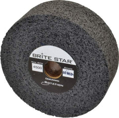 Brite Star - 6" Diam, 2" Face Width, 1" Center Hole, Medium Grade, Silicon Carbide Deburring Wheel - Convolute, Hard Density 8 Grade, 4,500 RPM - Caliber Tooling