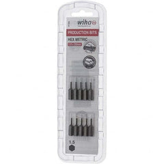 Wiha - 1.5mm Hex Screwdriver Bit - 1/4" Drive, 1" OAL - Caliber Tooling