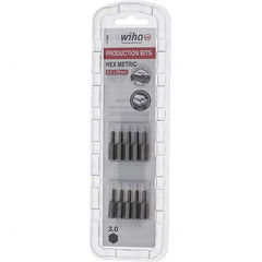 Wiha - 3mm Hex Screwdriver Bit - 1/4" Drive, 1" OAL - Caliber Tooling