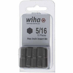 Wiha - 0.312" Hex Screwdriver Bit - 1/4" Drive, 1" OAL - Caliber Tooling