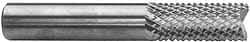 Accupro - 1/4" Diam, 1" LOC, Fishtail Point End, Solid Carbide Diamond Pattern Router Bit - Right Hand Cut, 3" OAL, 1/4" Shank Diam, Use on Fiberglass - Caliber Tooling