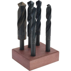 Drill Bit Set: Reduced Shank Drill Bits, 5 Pc, 1″ Drill Bit Size, 118 °, High Speed Steel Oxide, Reduced Shank