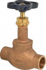 NIBCO - 3/4" Pipe, Soldered Ends, Bronze Integral Globe Valve - PTFE Disc, Screw-In Bonnet, 200 psi WOG, 125 psi WSP, Class 125 - Caliber Tooling