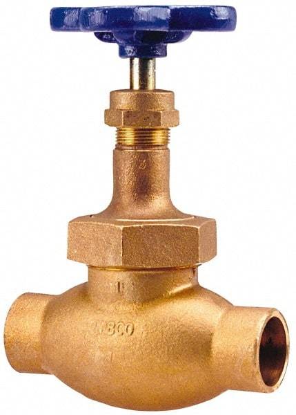 NIBCO - 1/8" Pipe, Soldered Ends, Bronze Integral Globe Valve - PTFE Disc, Union Bonnet, 300 psi WOG, 150 psi WSP, Class 150 - Caliber Tooling