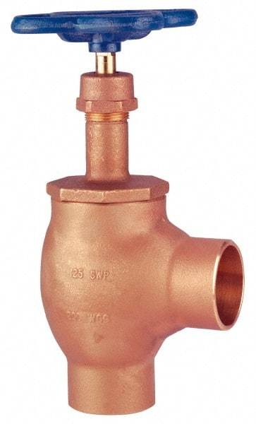 NIBCO - 1-1/4" Pipe, Class 125, Soldered Bronze Renewable Angle Gate Valve - 200 WOG, 125 WSP, Screw-In Bonnet - Caliber Tooling