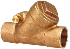 NIBCO - 1-1/4" Bronze Check Valve - Y-Pattern, Soldered x Soldered, 200 WOG - Caliber Tooling