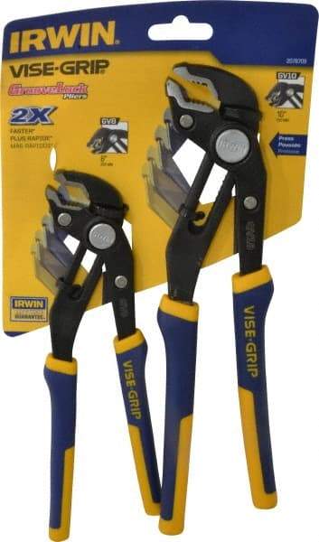 Irwin - 2 Piece GrooveLock Plier Set - Comes in Display Card - Caliber Tooling