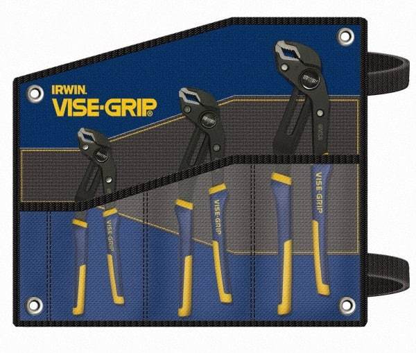 Irwin - 3 Piece GrooveLock Plier Set - Comes in Tool Roll - Caliber Tooling