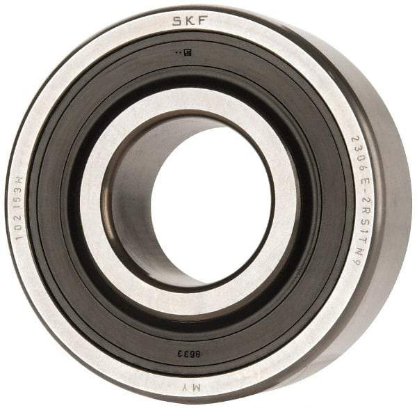 SKF - 30mm Bore Diam, 72mm OD, Double Seal Self Aligning Radial Ball Bearing - 27mm Wide, 2 Rows, Round Bore, 1,980 Lb Static Capacity, 7,010 Lb Dynamic Capacity - Caliber Tooling