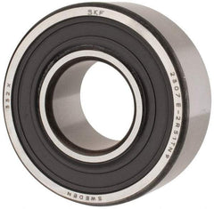 SKF - 35mm Bore Diam, 80mm OD, Double Seal Self Aligning Radial Ball Bearing - 31mm Wide, 2 Rows, Round Bore, 2,520 Lb Static Capacity, 8,930 Lb Dynamic Capacity - Caliber Tooling