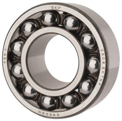 SKF - 40mm Bore Diam, 90mm OD, Open Self Aligning Radial Ball Bearing - 33mm Wide, 2 Rows, Round Bore, 3,600 Lb Static Capacity, 12,100 Lb Dynamic Capacity - Caliber Tooling