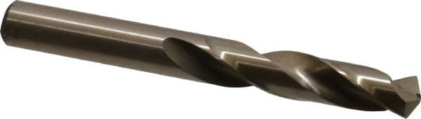 Chicago-Latrobe - 0.358" 135° Spiral Flute Cobalt Screw Machine Drill Bit - Oxide/Gold Finish, Right Hand Cut, 1-3/4" Flute Length, 3-1/16" OAL, Split Point, Straight Shank - Caliber Tooling