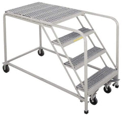 PW Platforms - 40" 4 Step Platform - Rolling Work Platform, 500 Lb Capacity, 40" Platform Height, 26" Base Width x 39" Base Depth, Perforated Tread - Caliber Tooling