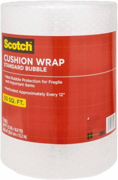 3M - 50' Long x 12" Wide, Cushion Wrap - Clear - Caliber Tooling