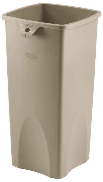 Rubbermaid - 23 Gal Beige Square Trash Can - Polyethylene, 30.9" High x 16-1/2" Long x 15-1/2" Wide - Caliber Tooling