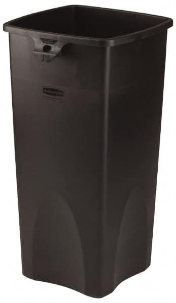 Rubbermaid - 23 Gal Black Square Trash Can - Polyethylene, 30.9" High x 16-1/2" Long x 15-1/2" Wide - Caliber Tooling