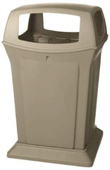 Rubbermaid - 45 Gal Beige Square Trash Can - Polyethylene, 41-1/2" High x 24-7/8" Long x 24-7/8" Wide - Caliber Tooling