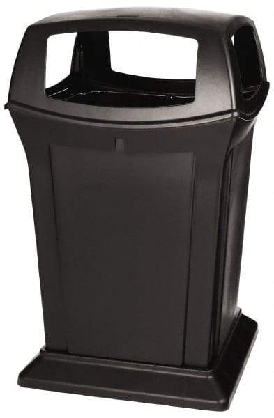 Rubbermaid - 45 Gal Black Square Trash Can - Polyethylene, 41-1/2" High x 24-7/8" Long x 24-7/8" Wide - Caliber Tooling