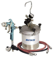 Binks - High Volume/Low Pressure Paint Spray Gun - 2 Qt Capacity, 10 Max psi, 12 Max CFM, For High Solids, Industrial Automotive, Waterborne - Caliber Tooling