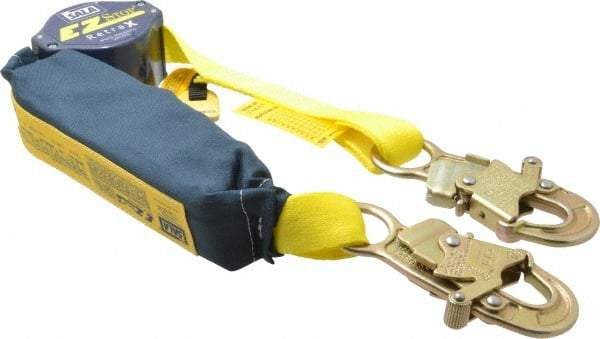 DBI/SALA - 6' Long, 310 Lb Capacity, Polyester Webbing Self-Retracting Lanyard - Yellow - Caliber Tooling