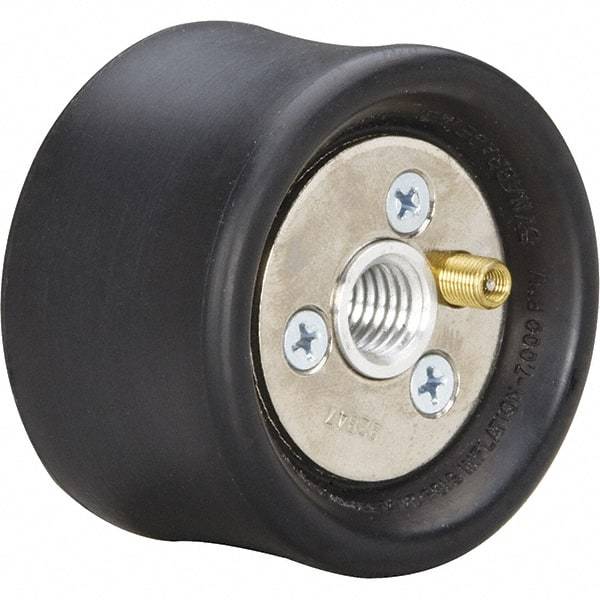 Dynabrade - 5" Wheel OD, 3-1/2" Wheel Width, 3,500 RPM, Composite, Pneumatic Wheel with Hub - 15-1/2" Long x 3-1/2" Wide, 5/8" Wheel Arbor Hole - Caliber Tooling