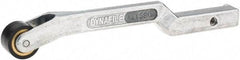 Dynabrade - 3/8" Wide Contact Arm - Offset Arm, 18" Belt Length x 1/2" Belt Width, Crowned, Rubber, 70" Contact Wheel Diam - Caliber Tooling