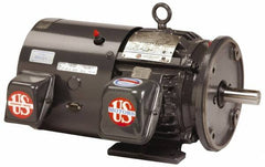 US Motors - 3 hp, TEFC Enclosure, No Thermal Protection, 3,540 RPM, 230/460 Volt, 60 Hz, Three Phase Premium Efficient Motor - Size 182 Frame, Rigid Mount, 1 Speed, Ball Bearings, 7.8/3.9 Full Load Amps, F Class Insulation, Reversible - Caliber Tooling