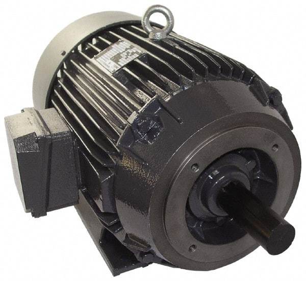 US Motors - 15 hp, TEFC Enclosure, No Thermal Protection, 3,540 RPM, 208-230/460 Volt, 60 Hz, Three Phase Energy Efficient Motor - Size 254 Frame, Rigid Mount, 1 Speed, Ball Bearings, 38.8-36.4/18.2 Full Load Amps, F Class Insulation, CCW Lead End - Caliber Tooling