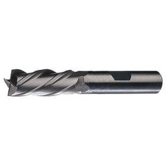 ‎5/8″ × 5/8″ × 1-5/8″ × 3-3/4″ LHS / LHC HSS HSS Single-End 4-Flute Non-Center Cutting Left Hand Helix Left Hand Cut Finishing End Mill - TiCN