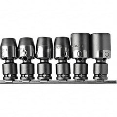 Apex - Socket Adapter & Universal Sets Type: Universal Set Universal Size (Inch): 7/16'', 1/2'', 9/16'', 5/8'', 11/16'', 3/4'' - Caliber Tooling