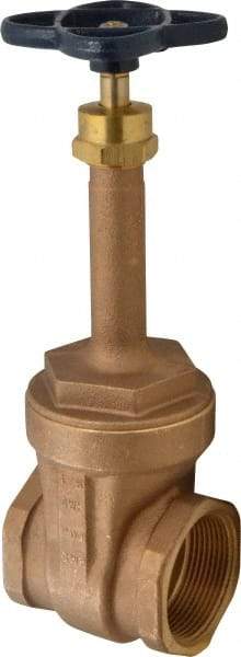 NIBCO - 2-1/2" Pipe, Class 125, Threaded Bronze Solid Wedge Rising Stem Gate Valve - 200 WOG, 125 WSP, Screw-In Bonnet - Caliber Tooling