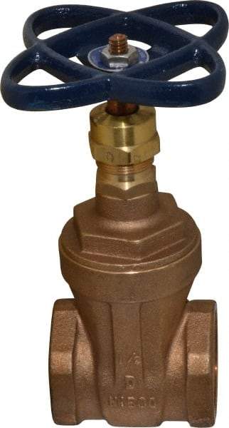 NIBCO - 1-1/2" Pipe, Class 125, Threaded Bronze Solid Wedge Stem Gate Valve - 200 WOG, 125 WSP, Screw-In Bonnet - Caliber Tooling