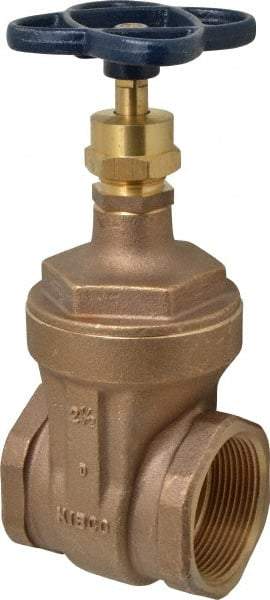 NIBCO - 2-1/2" Pipe, Class 125, Threaded Bronze Solid Wedge Stem Gate Valve - 200 WOG, 125 WSP, Screw-In Bonnet - Caliber Tooling