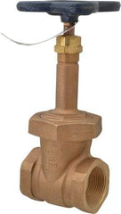 NIBCO - 1-1/2" Pipe, Class 125, Threaded Bronze Solid Wedge Rising Stem Gate Valve - 200 WOG, 125 WSP, Union Bonnet - Caliber Tooling