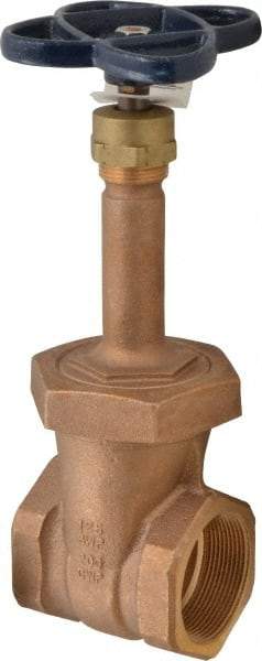 NIBCO - 2" Pipe, Class 125, Threaded Bronze Solid Wedge Rising Stem Gate Valve - 200 WOG, 125 WSP, Union Bonnet - Caliber Tooling