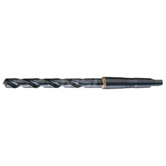 Taper Shank Drill Bit: 0.4844″ Dia, 2MT, 118 °, High Speed Steel Oxide Finish, 8.25″ OAL, Standard Point, Spiral Flute