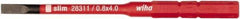 Wiha - 4mm Blade, 15/64" Drive Slotted Screwdriver Bit - 2-61/64" OAL - Caliber Tooling