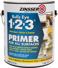 Zinsser - 1 Gal Flat White Water-Based Acrylic Enamel Primer - 350 to 450 Sq Ft Coverage, 84 gL Content, Quick Drying - Caliber Tooling