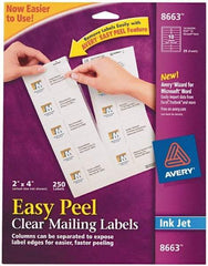 AVERY - 2" Wide x 4" Long, Clear Shipping Label - For Inkjet Printers - Caliber Tooling